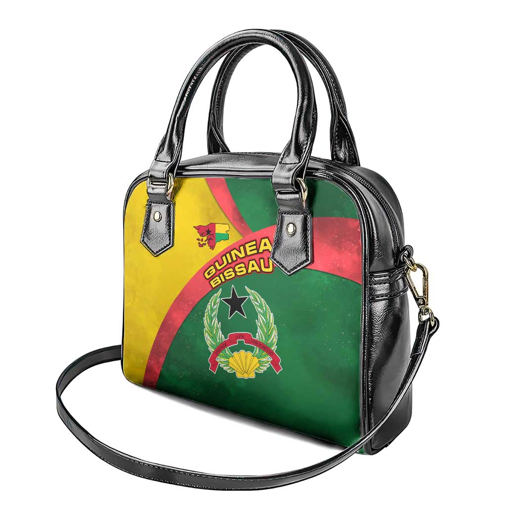 Guinea Bissau Shoulder Handbag with Green Yellow Red Swirl Design - Wonder Print Shop