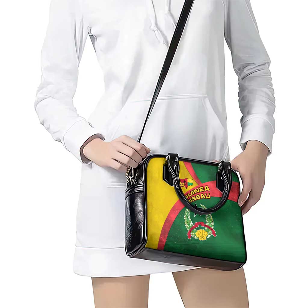 Guinea Bissau Shoulder Handbag with Green Yellow Red Swirl Design - Wonder Print Shop