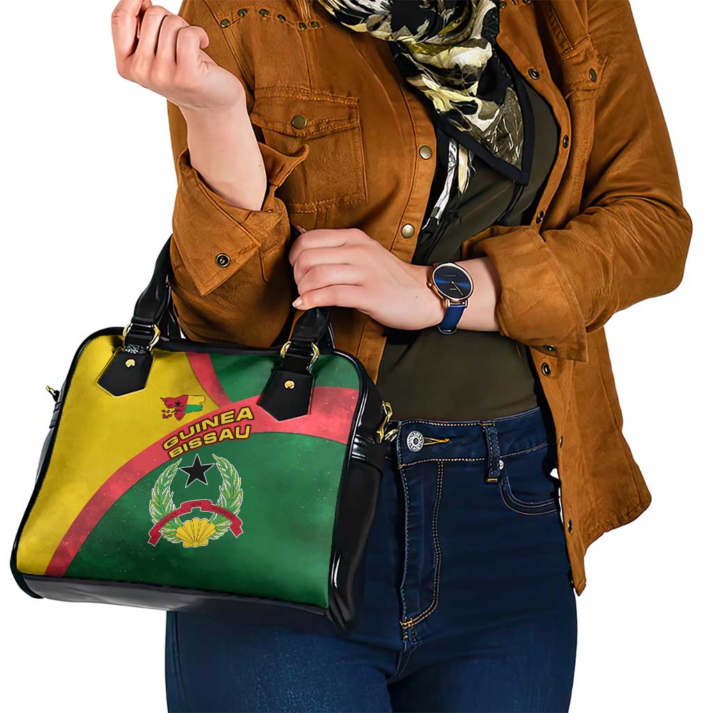 Guinea Bissau Shoulder Handbag with Green Yellow Red Swirl Design - Wonder Print Shop
