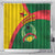 Guinea Bissau Shower Curtain with Green Yellow Red Swirl Design - Wonder Print Shop