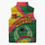 Guinea Bissau Sleeveless Puffer Jacket with Green Yellow Red Swirl Design - Wonder Print Shop