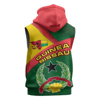 Guinea Bissau Sleeveless Zip Hoodie with Green Yellow Red Swirl Design - Wonder Print Shop