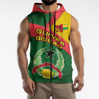 Guinea Bissau Sleeveless Zip Hoodie with Green Yellow Red Swirl Design - Wonder Print Shop