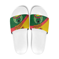 Guinea Bissau Slide Sandals with Green Yellow Red Swirl Design - Wonder Print Shop