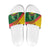 Guinea Bissau Slide Sandals with Green Yellow Red Swirl Design - Wonder Print Shop