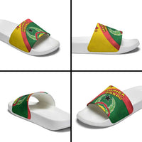 Guinea Bissau Slide Sandals with Green Yellow Red Swirl Design - Wonder Print Shop