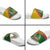 Guinea Bissau Slide Sandals with Green Yellow Red Swirl Design - Wonder Print Shop