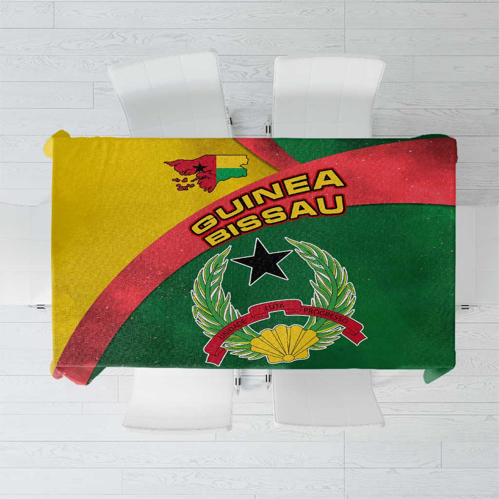 Guinea Bissau Tablecloth with Green Yellow Red Swirl Design - Wonder Print Shop