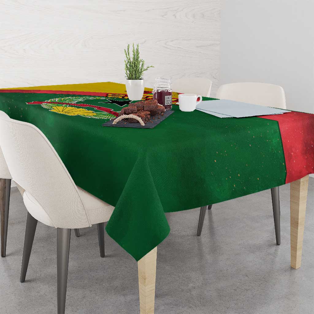 Guinea Bissau Tablecloth with Green Yellow Red Swirl Design - Wonder Print Shop