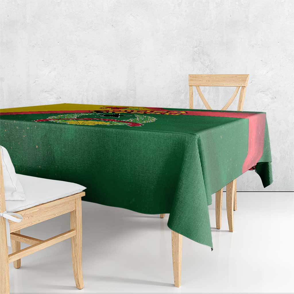 Guinea Bissau Tablecloth with Green Yellow Red Swirl Design - Wonder Print Shop