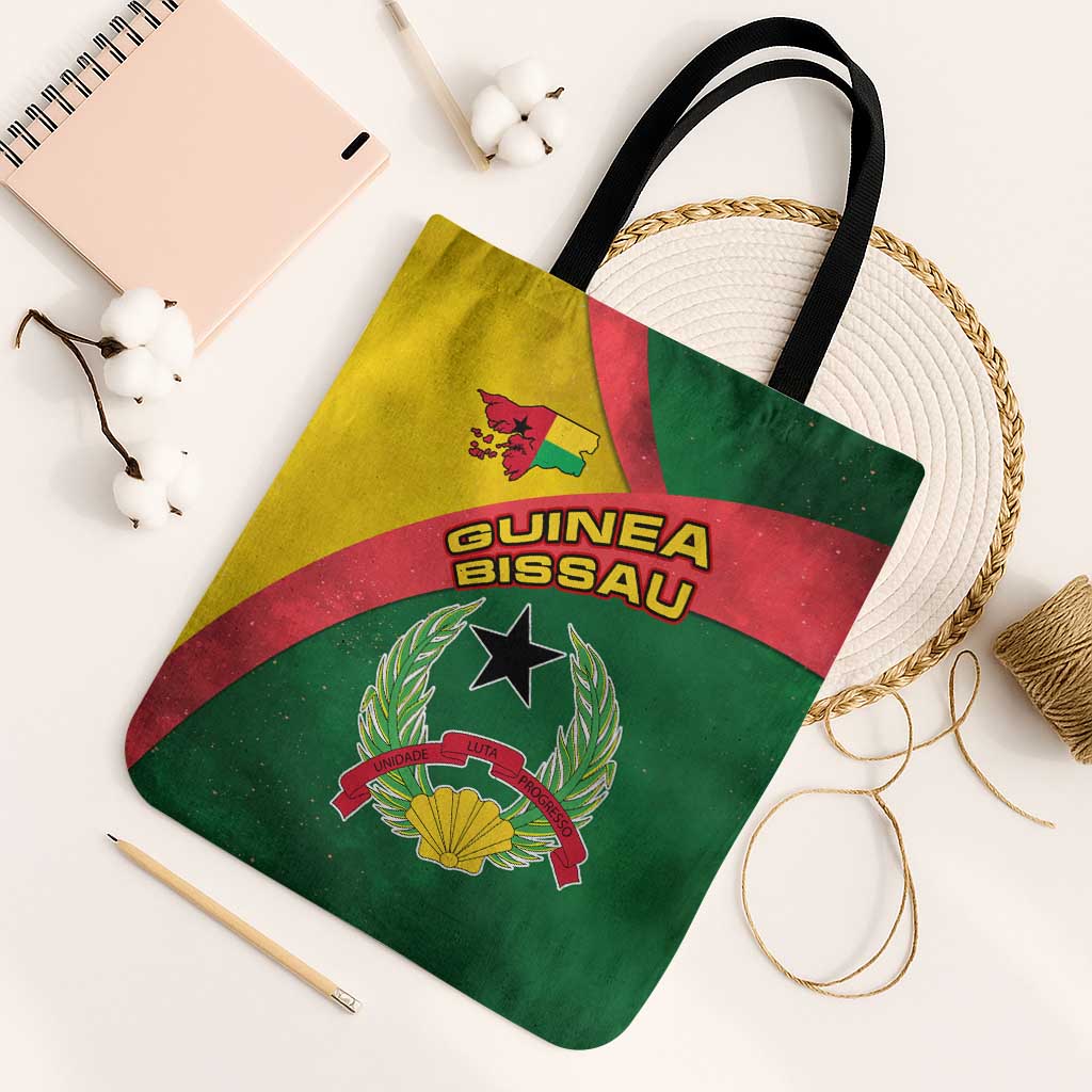 Guinea Bissau Tote Bag with Green Yellow Red Swirl Design - Wonder Print Shop