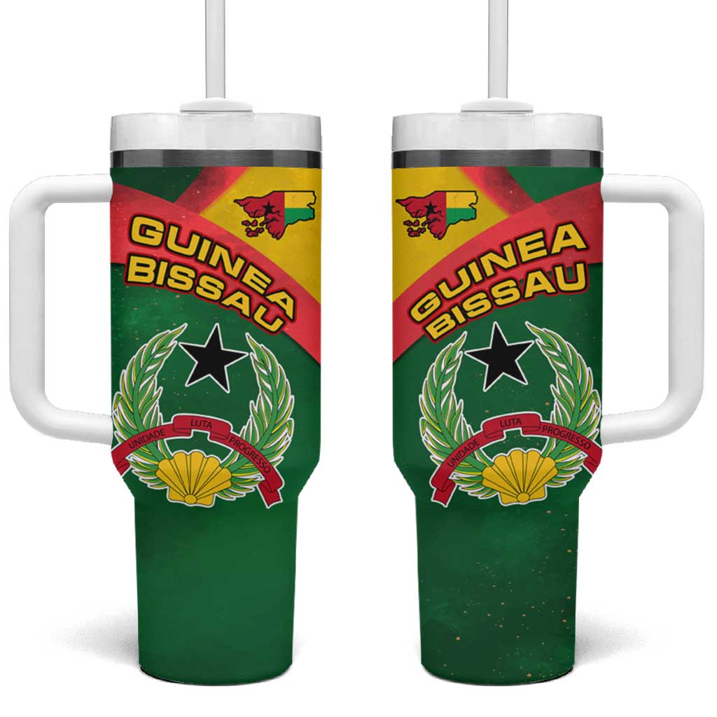 Guinea Bissau Tumbler With Handle with Green Yellow Red Swirl Design - Wonder Print Shop