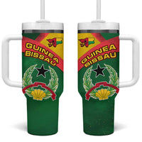 Guinea Bissau Tumbler With Handle with Green Yellow Red Swirl Design - Wonder Print Shop