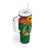 Guinea Bissau Tumbler With Handle with Green Yellow Red Swirl Design - Wonder Print Shop