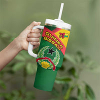 Guinea Bissau Tumbler With Handle with Green Yellow Red Swirl Design - Wonder Print Shop