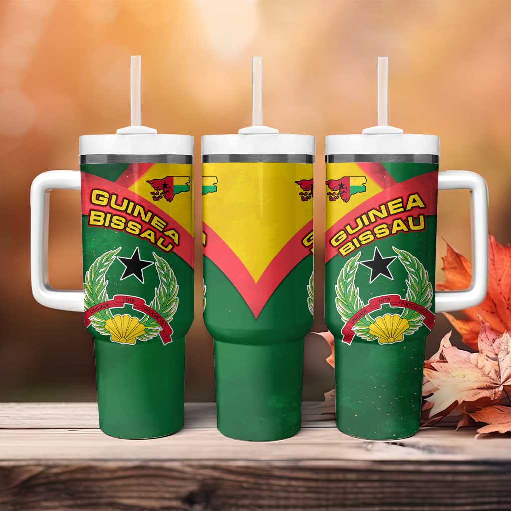 Guinea Bissau Tumbler With Handle with Green Yellow Red Swirl Design - Wonder Print Shop