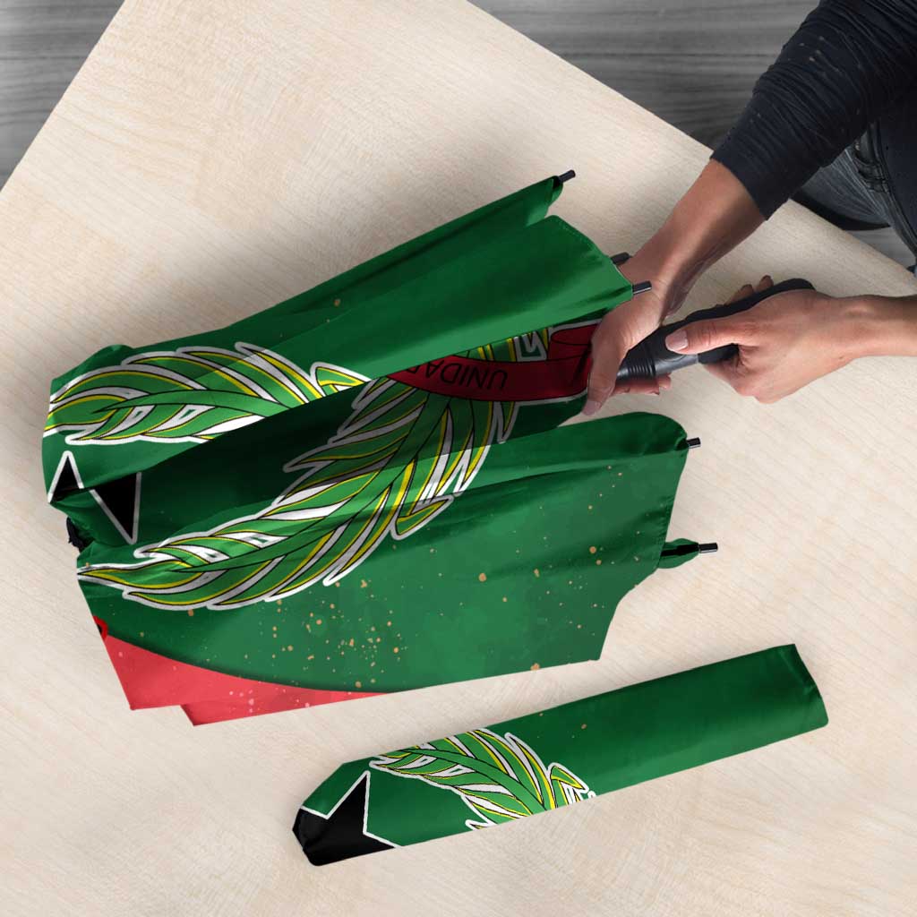Guinea Bissau Umbrella with Green Yellow Red Swirl Design - Wonder Print Shop