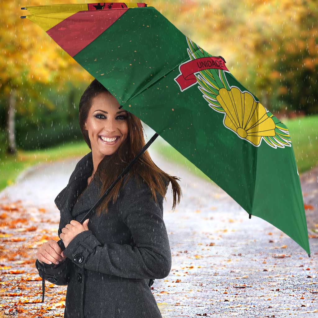 Guinea Bissau Umbrella with Green Yellow Red Swirl Design - Wonder Print Shop