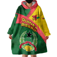Guinea Bissau Wearable Blanket Hoodie with Green Yellow Red Swirl Design - Wonder Print Shop