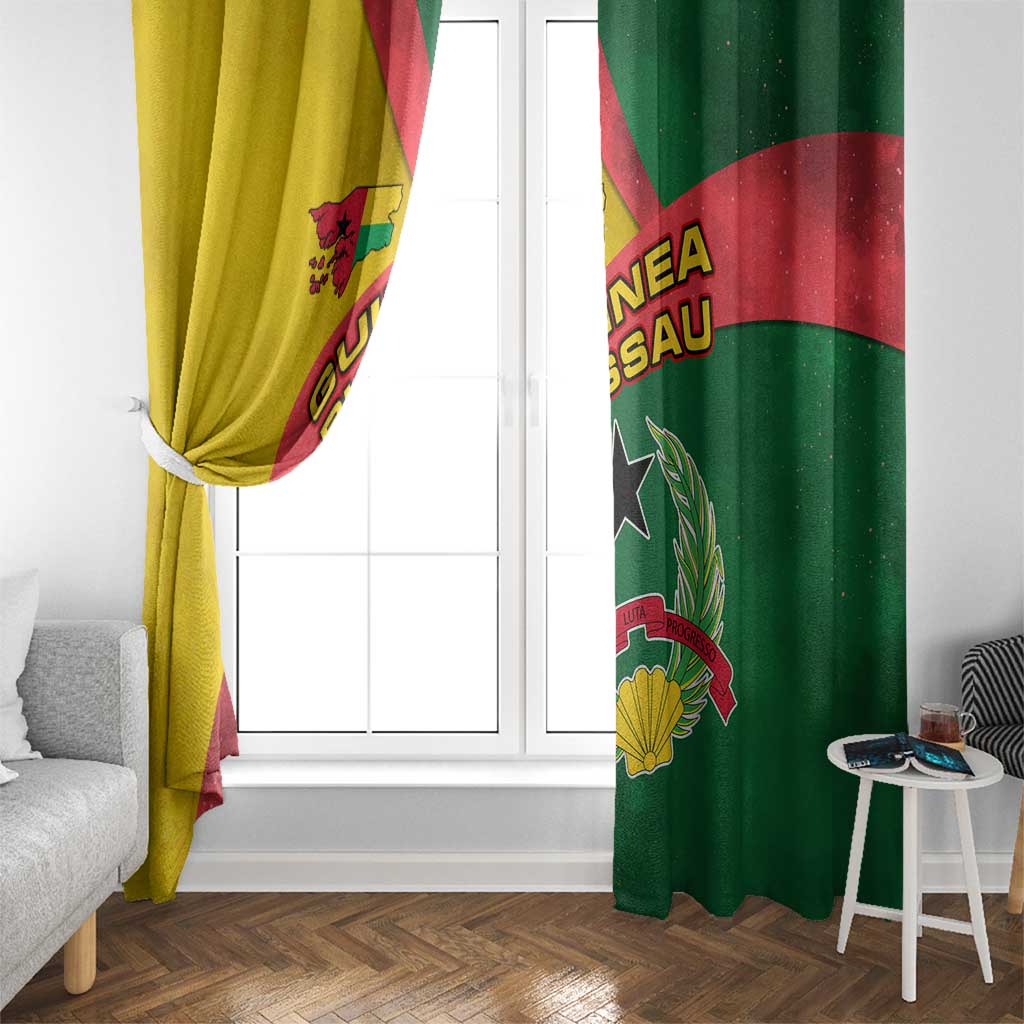 Guinea Bissau Window Curtain with Green Yellow Red Swirl Design - Wonder Print Shop