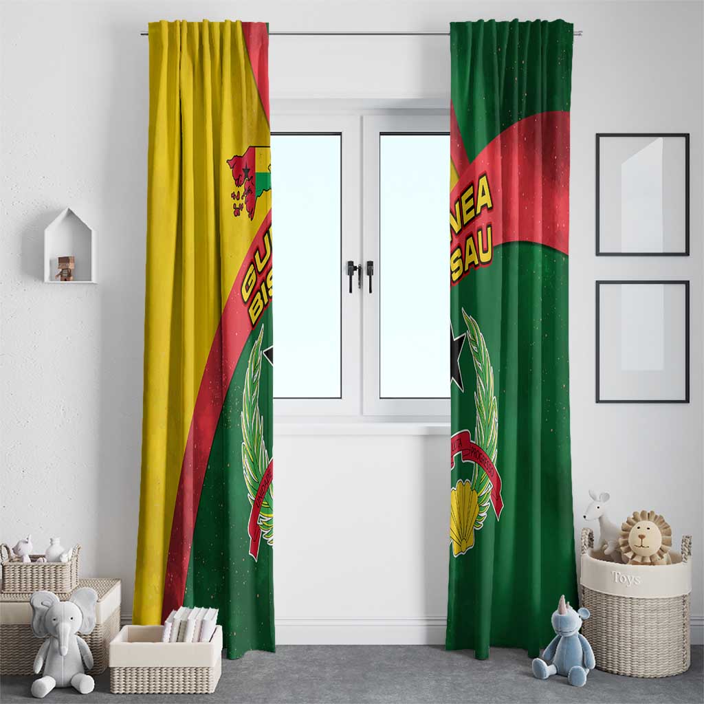 Guinea Bissau Window Curtain with Green Yellow Red Swirl Design - Wonder Print Shop