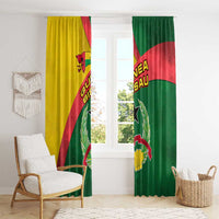 Guinea Bissau Window Curtain with Green Yellow Red Swirl Design - Wonder Print Shop