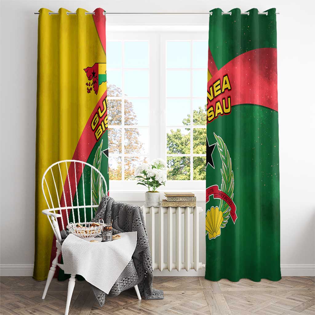 Guinea Bissau Window Curtain with Green Yellow Red Swirl Design - Wonder Print Shop