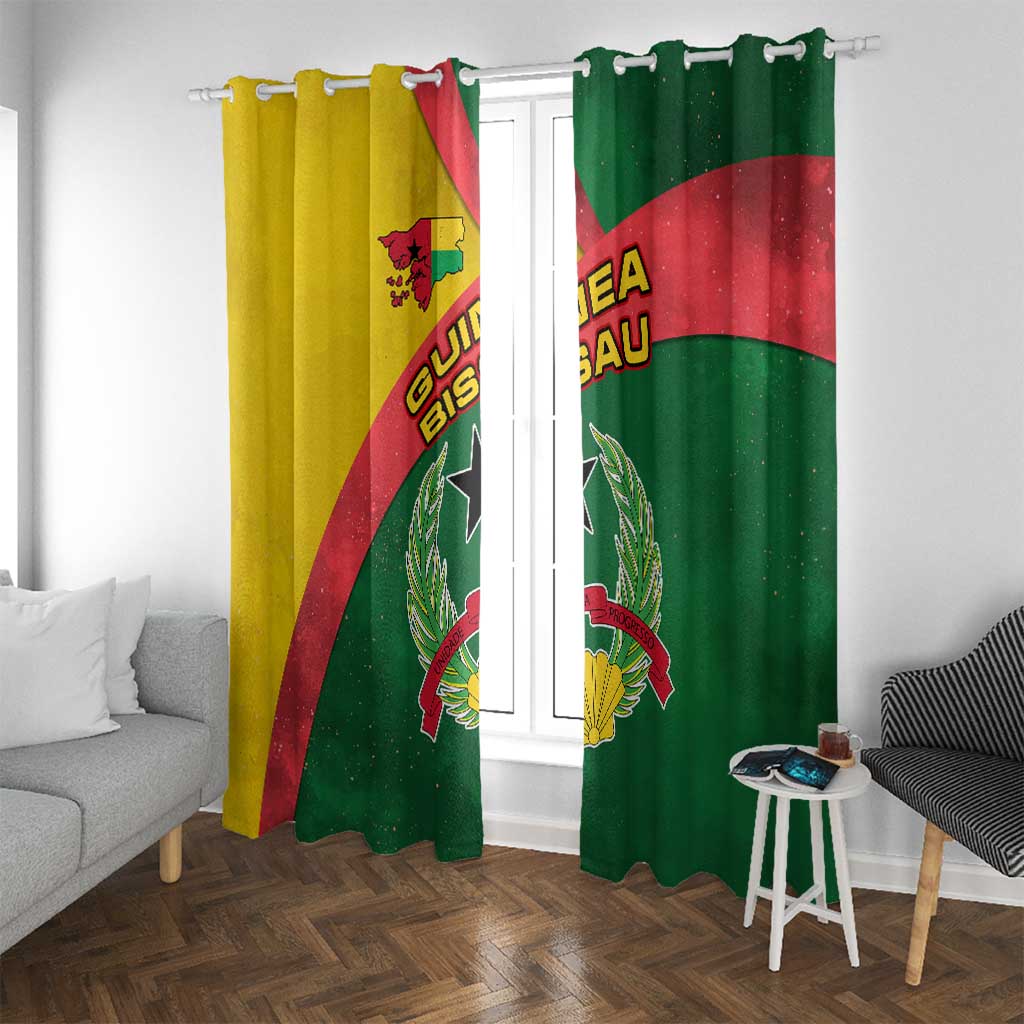 Guinea Bissau Window Curtain with Green Yellow Red Swirl Design - Wonder Print Shop