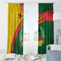 Guinea Bissau Window Curtain with Green Yellow Red Swirl Design - Wonder Print Shop