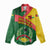 Guinea Bissau Women Casual Shirt with Green Yellow Red Swirl Design - Wonder Print Shop