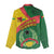 Guinea Bissau Women Casual Shirt with Green Yellow Red Swirl Design - Wonder Print Shop