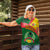 Guinea Bissau Women Polo Shirt with Green Yellow Red Swirl Design - Wonder Print Shop
