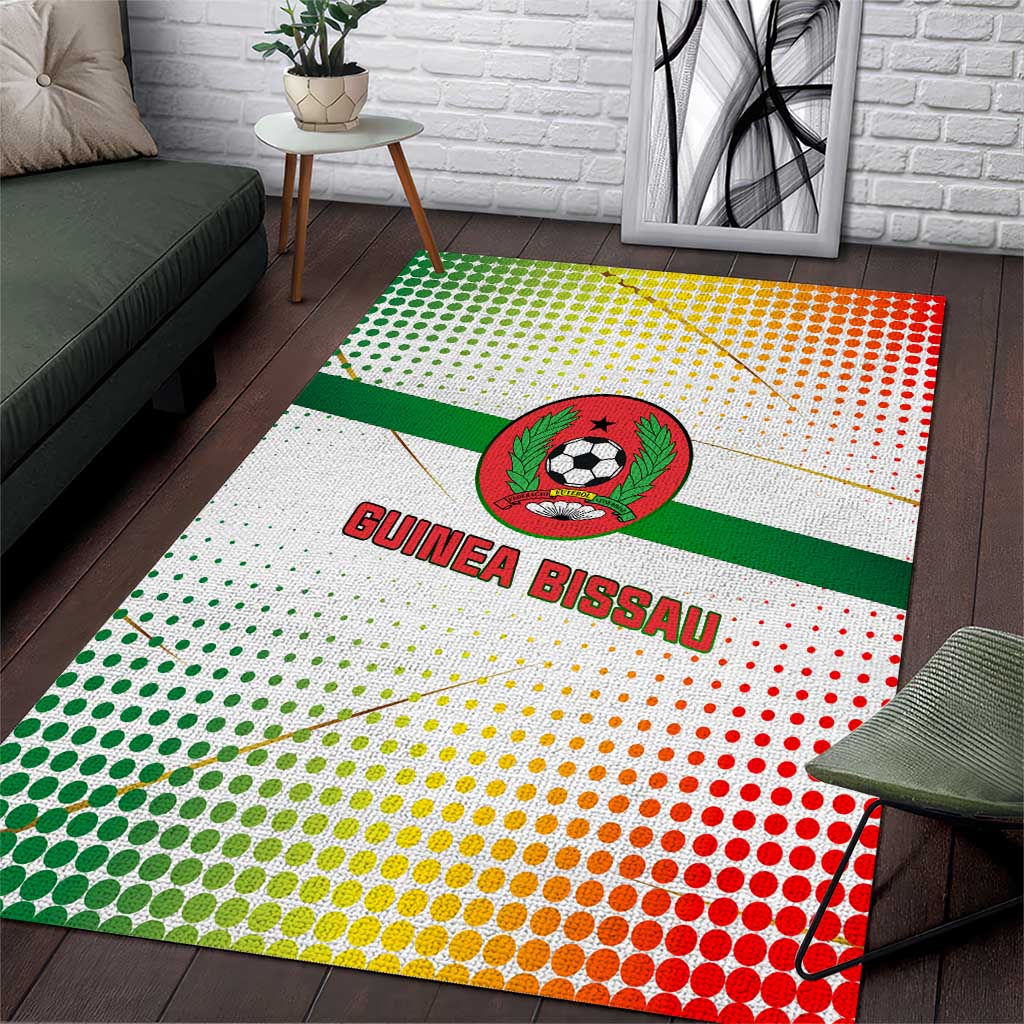 Guinea Bissau Area Rug with White Green Red Gradient Design - Wonder Print Shop