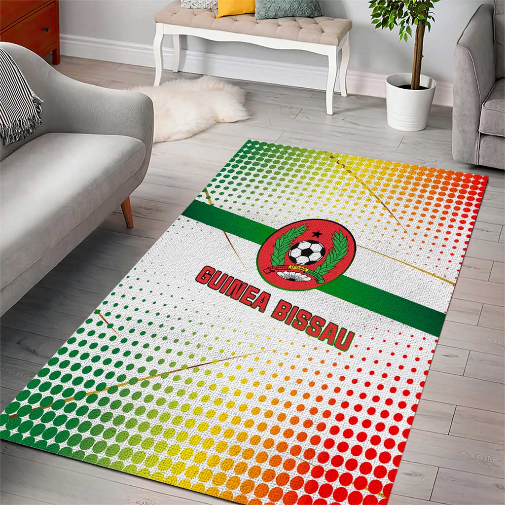 Guinea Bissau Area Rug with White Green Red Gradient Design - Wonder Print Shop
