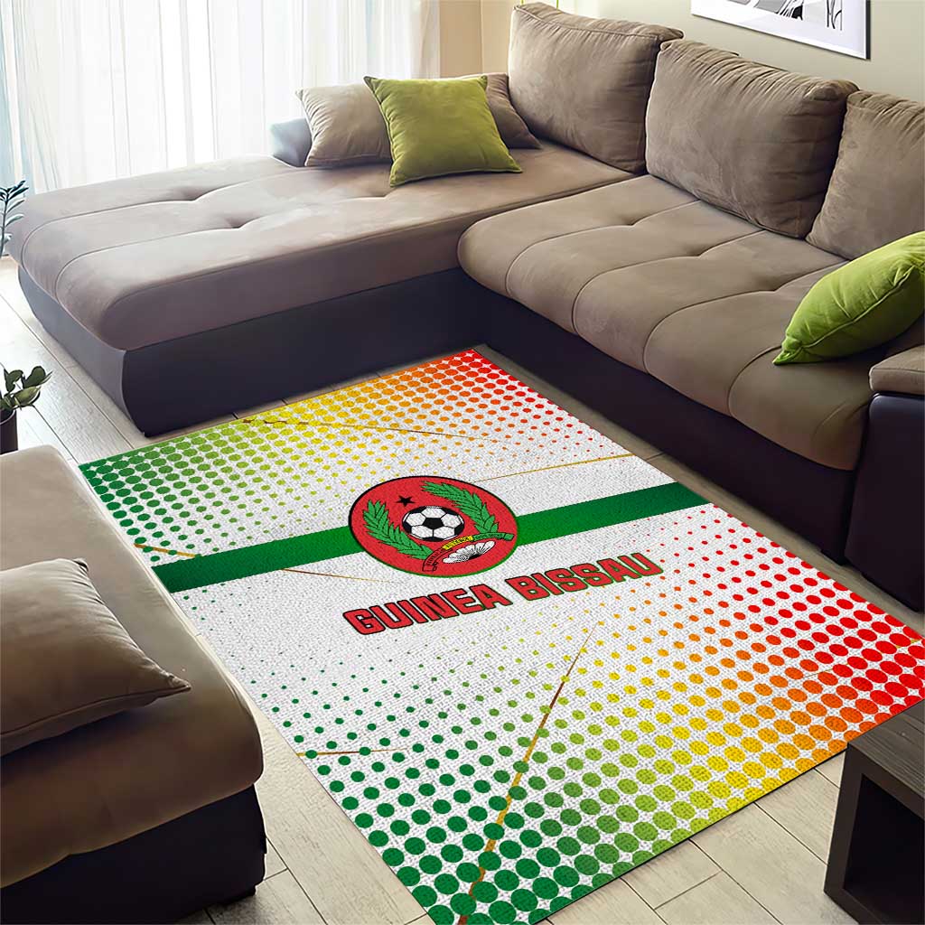 Guinea Bissau Area Rug with White Green Red Gradient Design - Wonder Print Shop