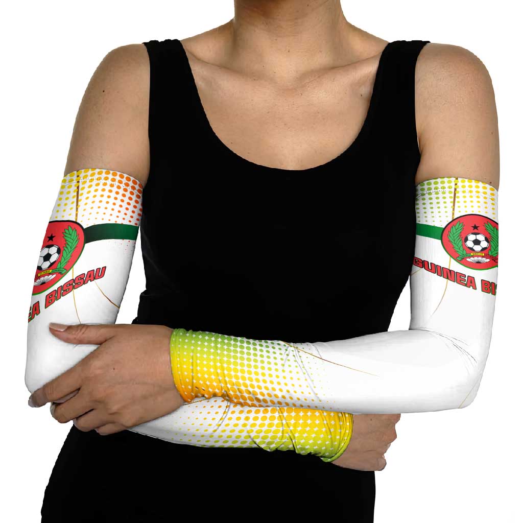 Guinea Bissau Arm Sleeves with White Green Red Gradient Design - Wonder Print Shop