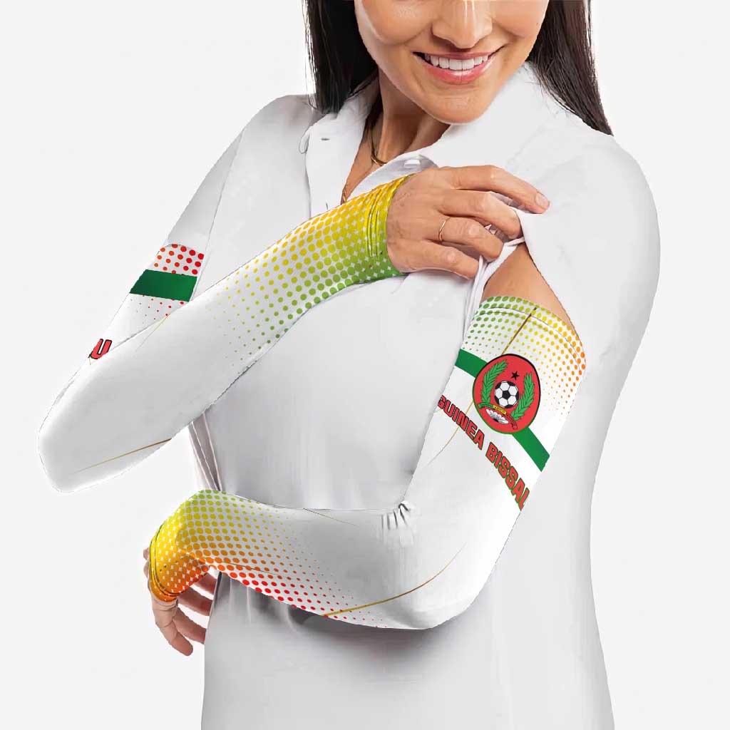 Guinea Bissau Arm Sleeves with White Green Red Gradient Design - Wonder Print Shop