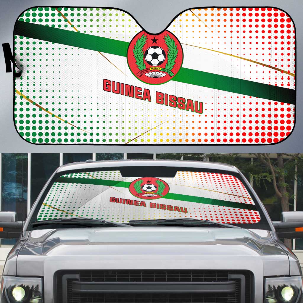 Guinea Bissau Auto Sun Shade with White Green Red Gradient Design - Wonder Print Shop