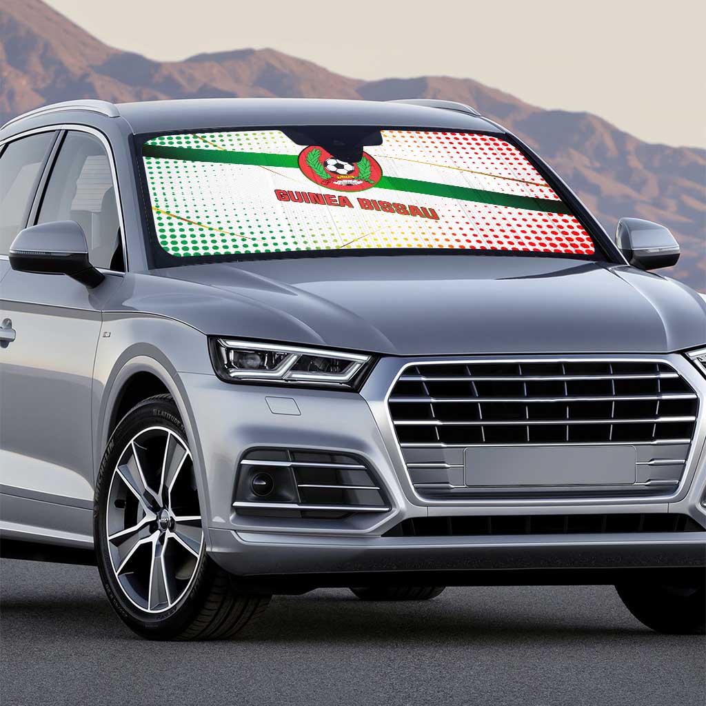 Guinea Bissau Auto Sun Shade with White Green Red Gradient Design - Wonder Print Shop