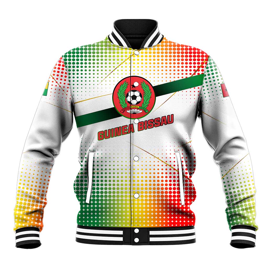 Guinea Bissau Baseball Jacket with White Green Red Gradient Design - Wonder Print Shop