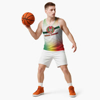 Guinea Bissau Basketball Jersey with White Green Red Gradient Design - Wonder Print Shop