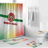 Guinea Bissau Bathroom Set with White Green Red Gradient Design - Wonder Print Shop