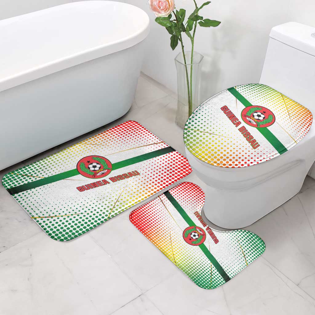 Guinea Bissau Bathroom Set with White Green Red Gradient Design - Wonder Print Shop