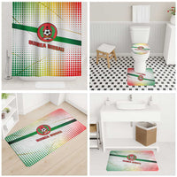 Guinea Bissau Bathroom Set with White Green Red Gradient Design - Wonder Print Shop