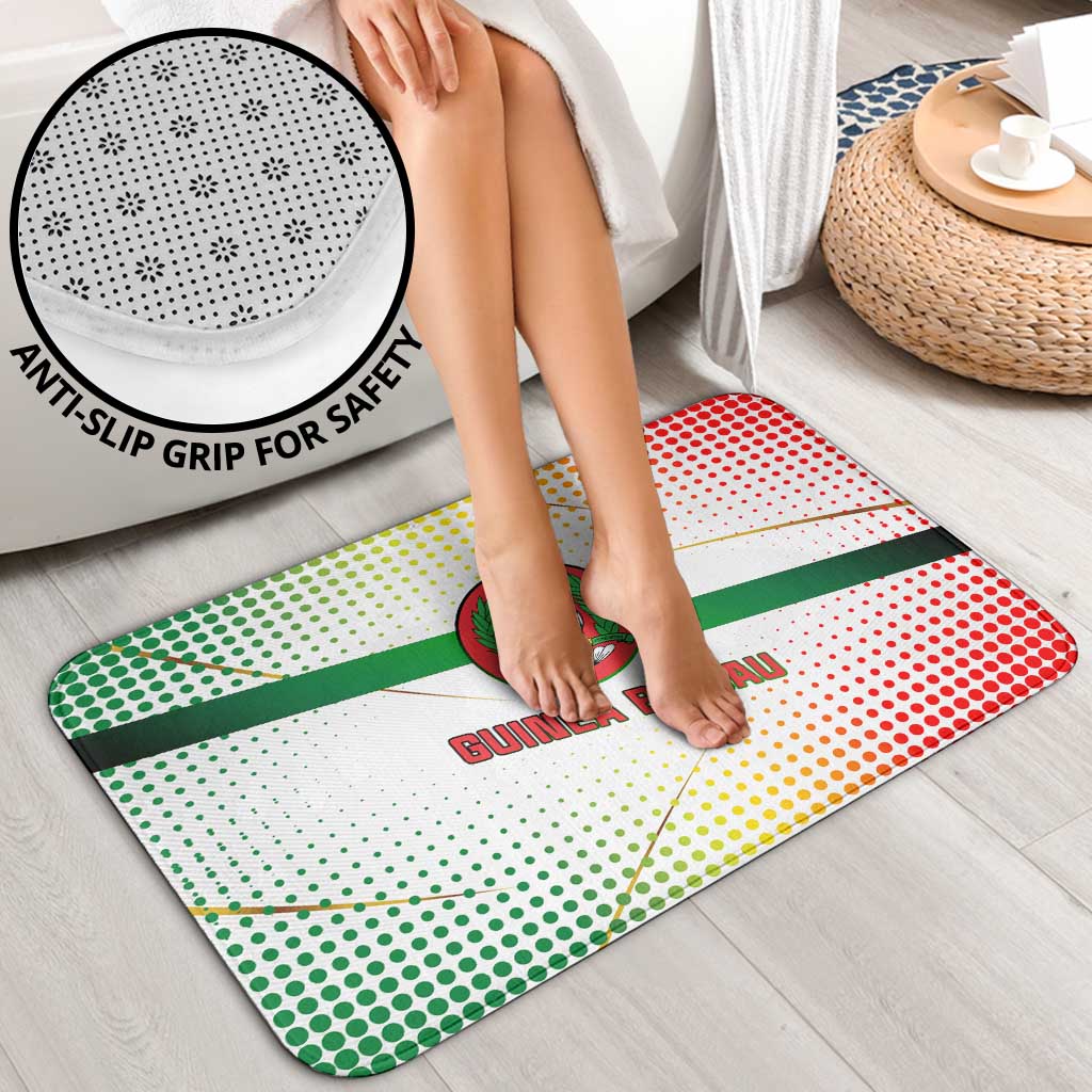 Guinea Bissau Bathroom Set with White Green Red Gradient Design - Wonder Print Shop