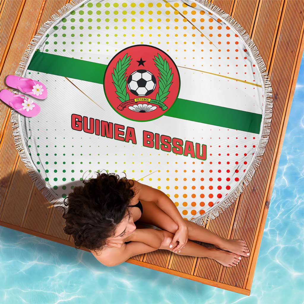 Guinea Bissau Beach Blanket with White Green Red Gradient Design - Wonder Print Shop