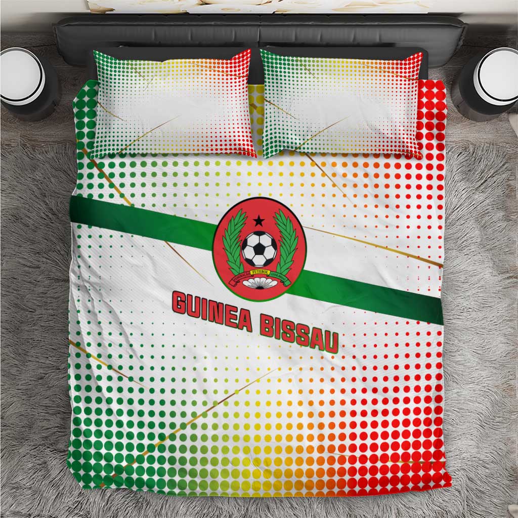 Guinea Bissau Bedding Set with White Green Red Gradient Design - Wonder Print Shop