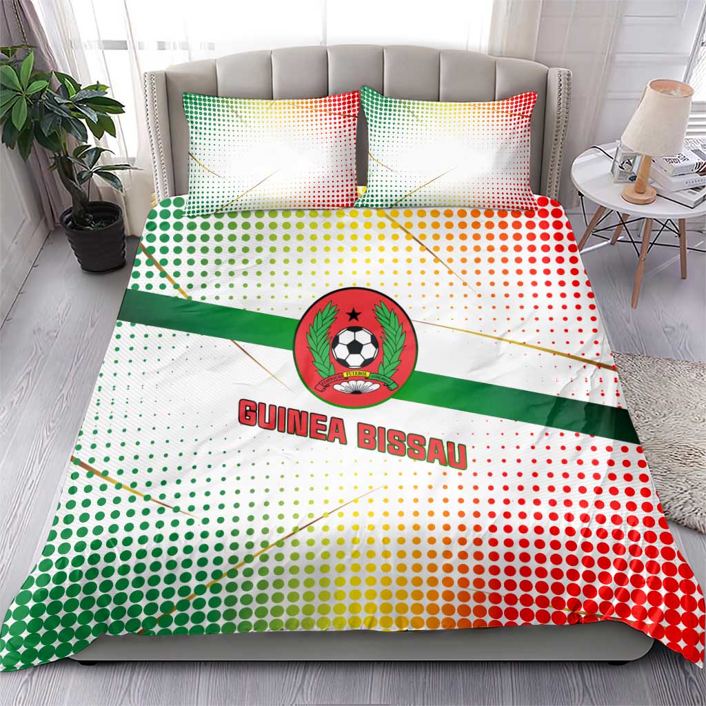 Guinea Bissau Bedding Set with White Green Red Gradient Design - Wonder Print Shop