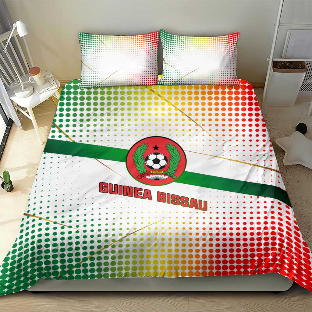 Guinea Bissau Bedding Set with White Green Red Gradient Design - Wonder Print Shop