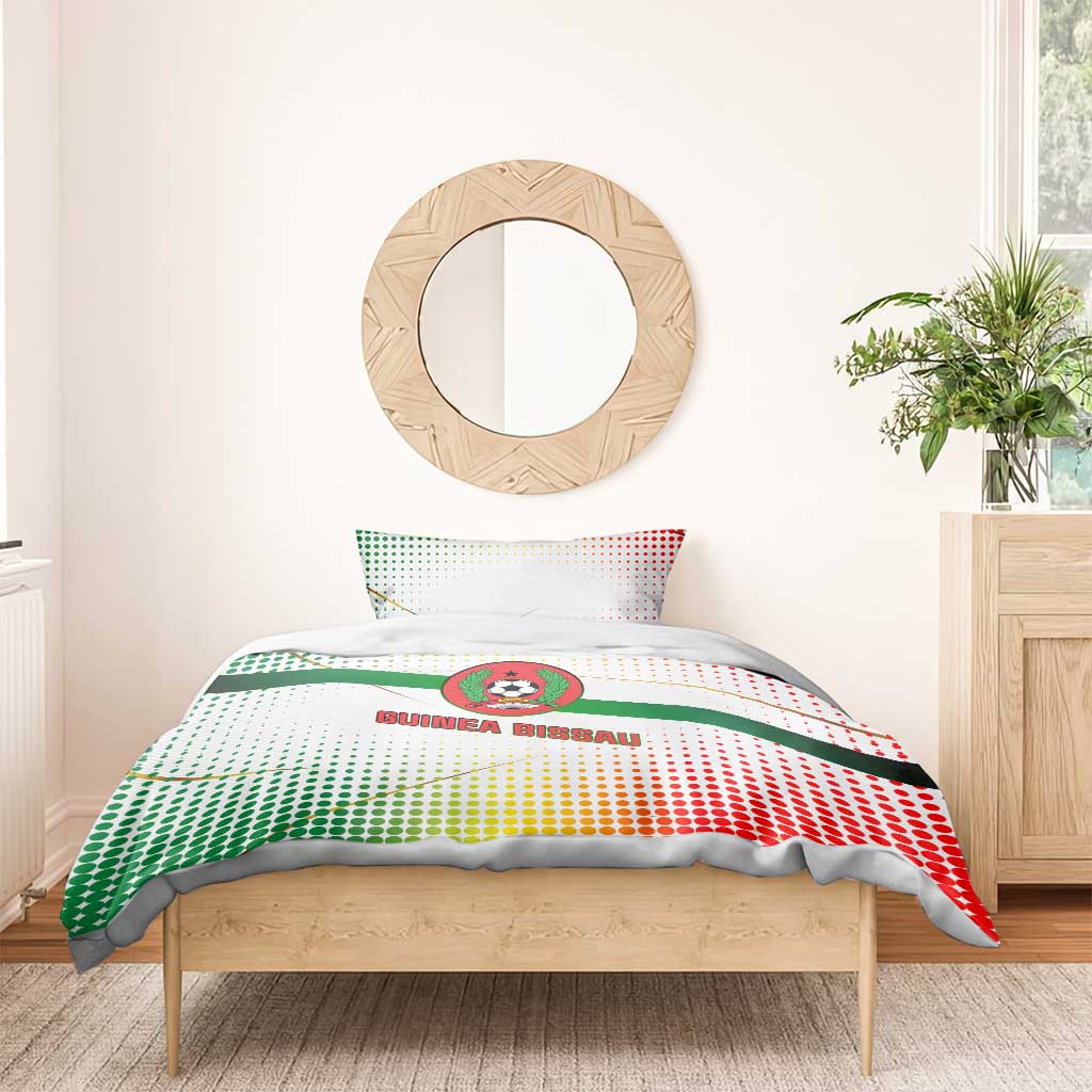 Guinea Bissau Bedding Set with White Green Red Gradient Design - Wonder Print Shop